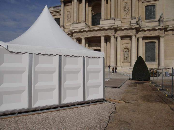 Tente pagode avec parois en coque blanc Île-de-France